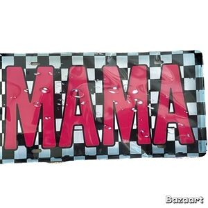 Mama Checkerboard Vanity License Plate New
